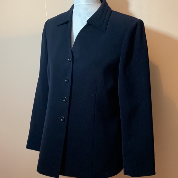Le Suit Classic Vintage 4 Button Navy Blazer - Picture 2 of 10